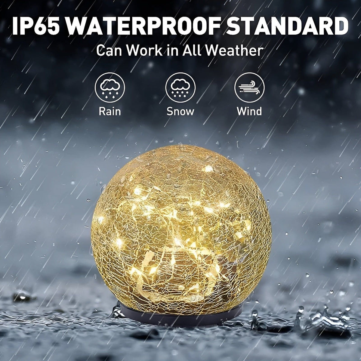 Solar Powered Garden Lamp Warm White LED Waterproof