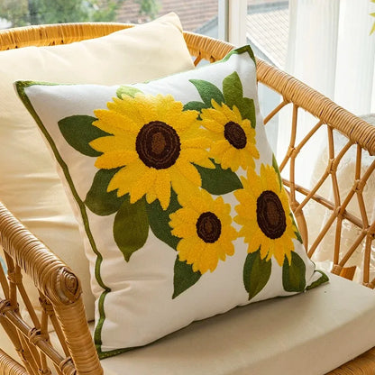 Colorful Floral Cushion Pillow 18x18 Inches - Yeezlab