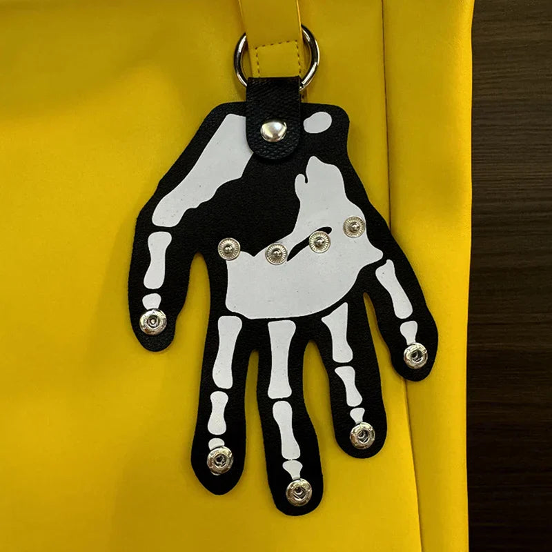 Edgy Skull Leather Keychain Belt Clip - Yeezlab