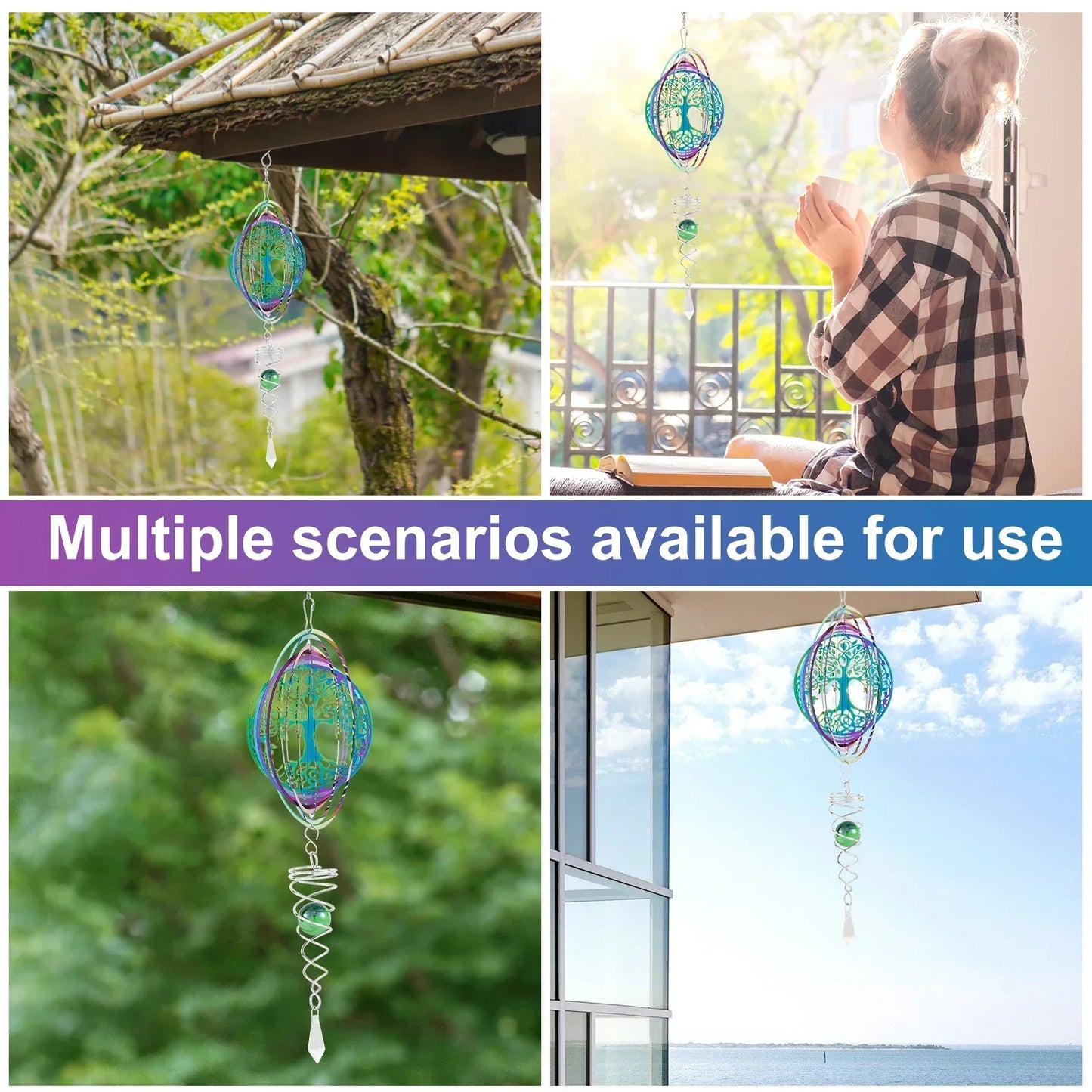 Metal Spiral Garden Wind Spinner Decoration