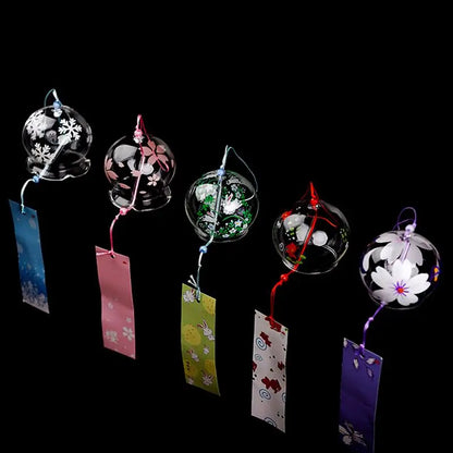 Delicate Japanese Glass Wind Chime Pendant