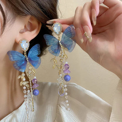 Trendy Black Butterfly Drop Earrings