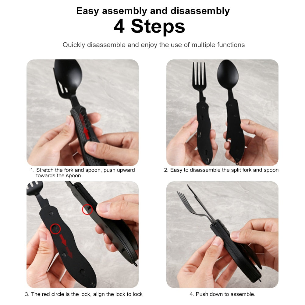Portable 4 in 1 Travel Utensil Set