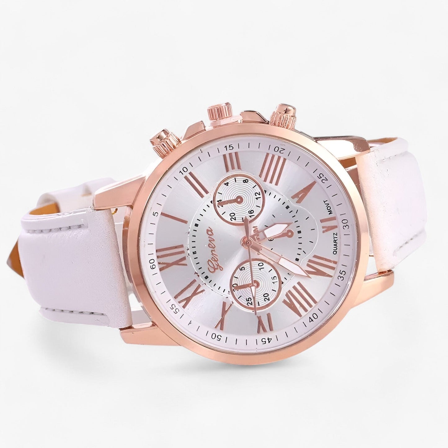 Waterproof Leather Strap Women's Watch 42mm
