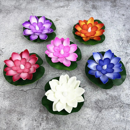 Floating Floral Pond Lamp with LED Sensor Light