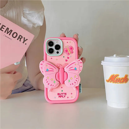 Trendy 3D Butterfly Protective iPhone Cover