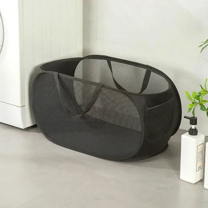 Collapsible Laundry Hamper with Pocket and Sturdy Frame