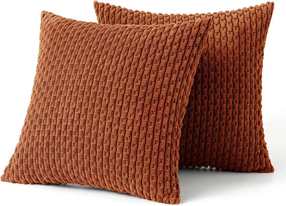 Plush Striped Velvet Accent Pillow in Chic Bohemian Style