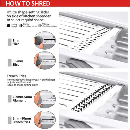 Easy Use 18-in-1 Veggie Slicer with Sharp Steel Blades