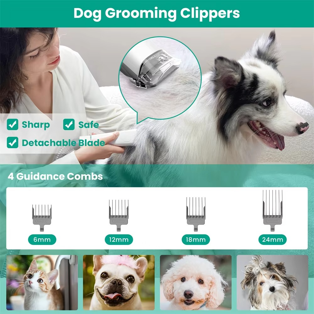 Pet Grooming Kit with Vacuum & Shedding Tools