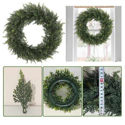 Artificial Cedar Wreath Evergreen Home Decor 30cm