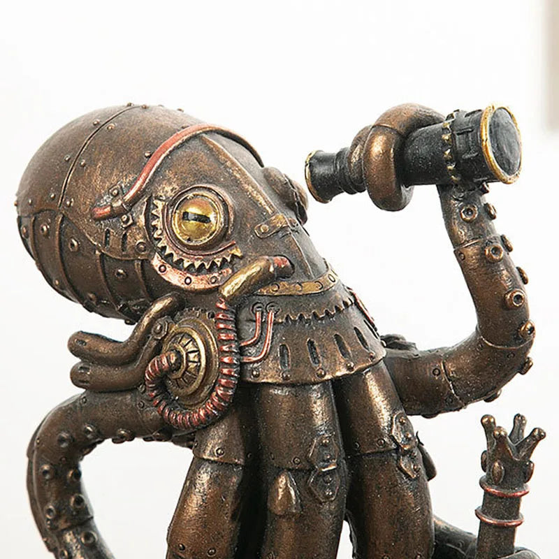 Unique Octopus Gear Desk Figure Decor Statue