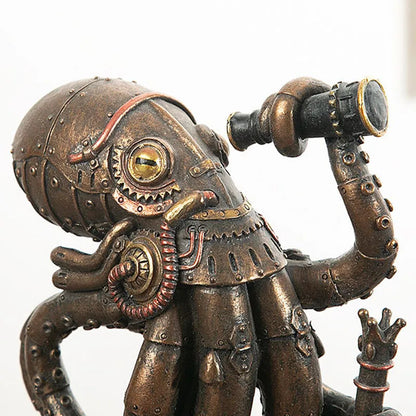 Unique Octopus Gear Desk Figure Decor Statue