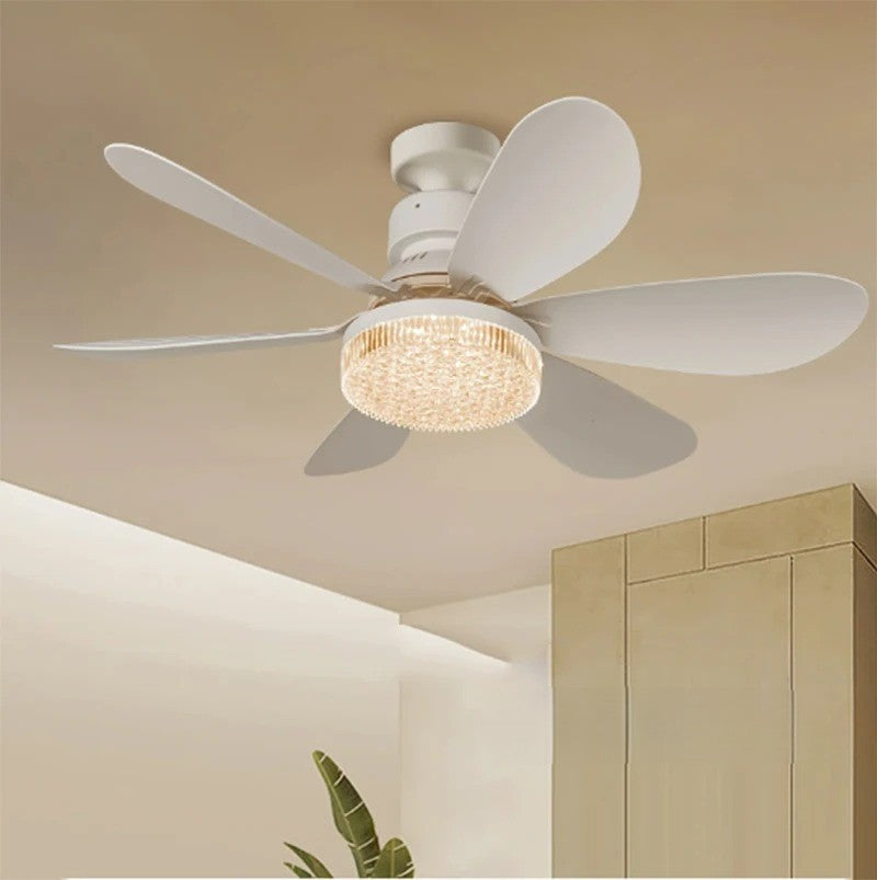 Stylish Floral LED Remote Ceiling Fan Light - Yeezlab