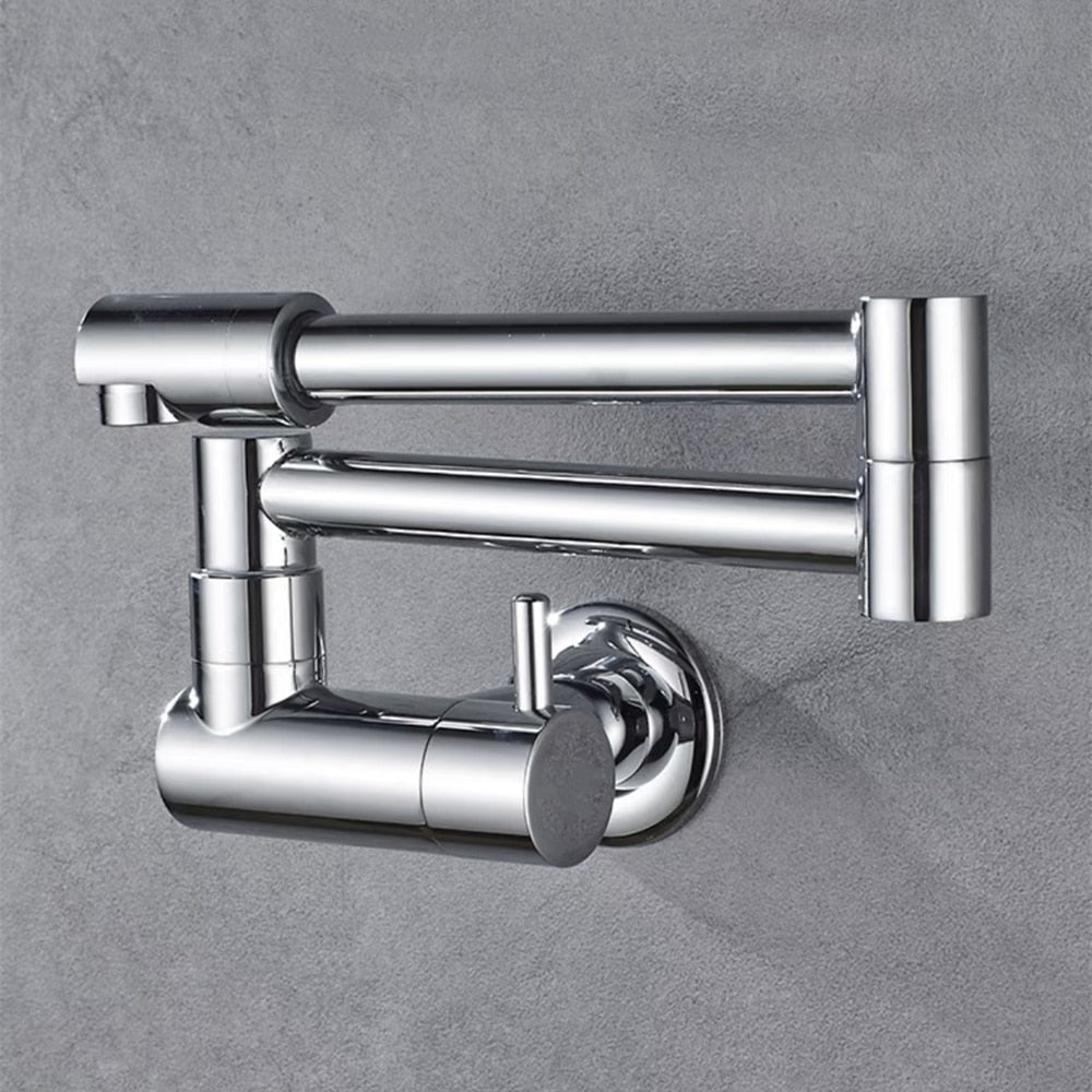 Space-Saving Foldable Chrome Kitchen Faucet