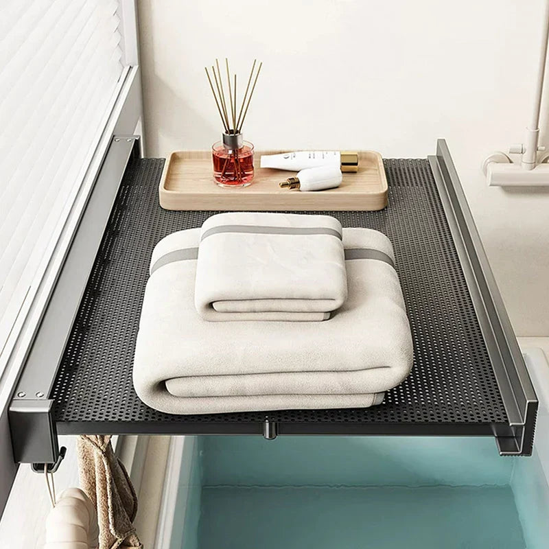 Space Saving Compact Towel Storage Rack Organizer