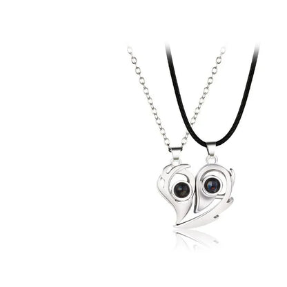 Romantic Heart Magnetic Lovers Necklace Set