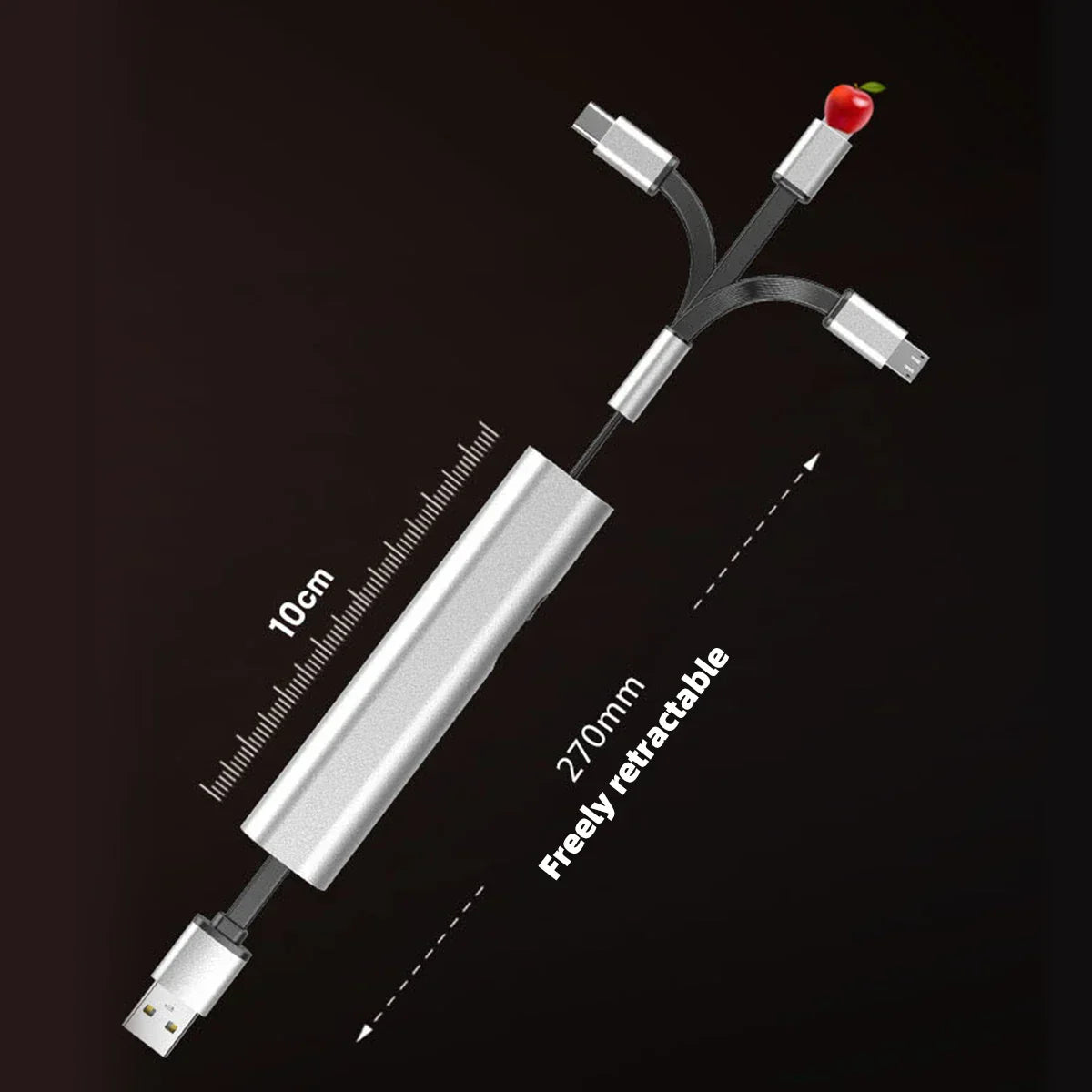 Durable 3in1 Metal Quick USB Charging Cable