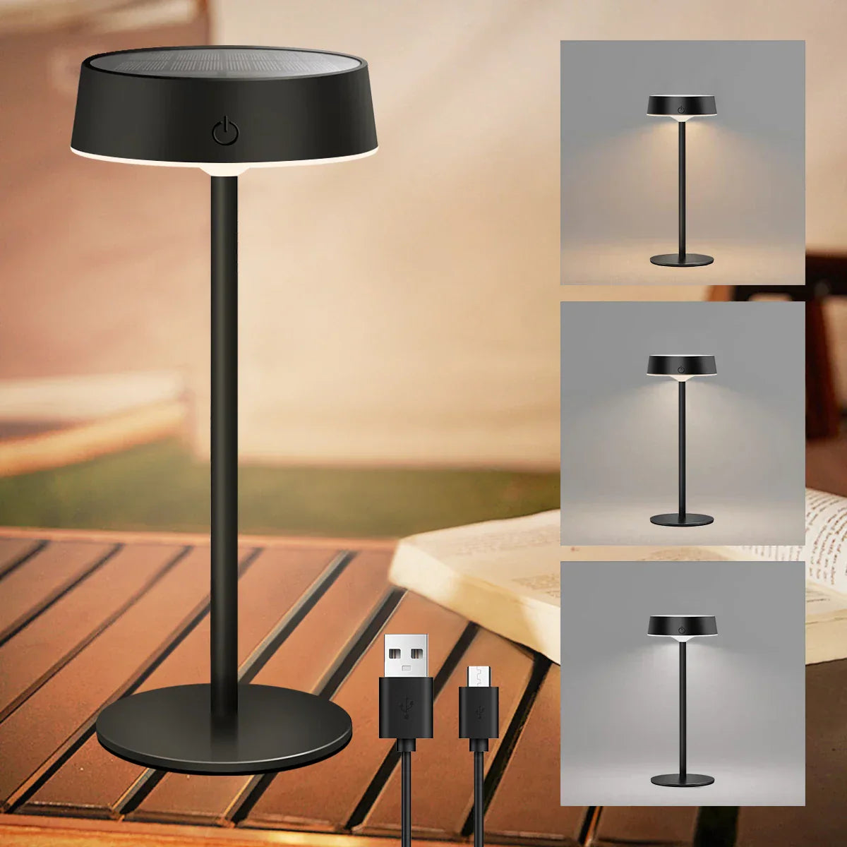 Rechargeable Solar Table Lamp LED, Waterproof and Dimmable - Yeezlab