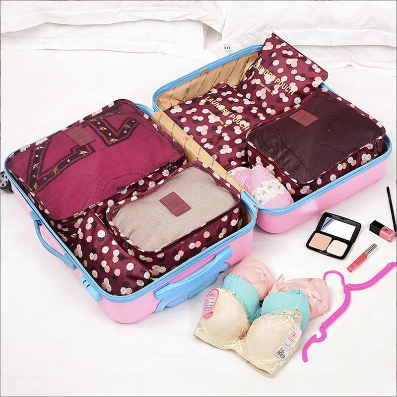 Travel Packing Cube Set 6pc Waterproof Luggage Organizer