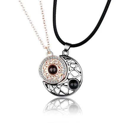 Romantic Heart Magnetic Lovers Necklace Set