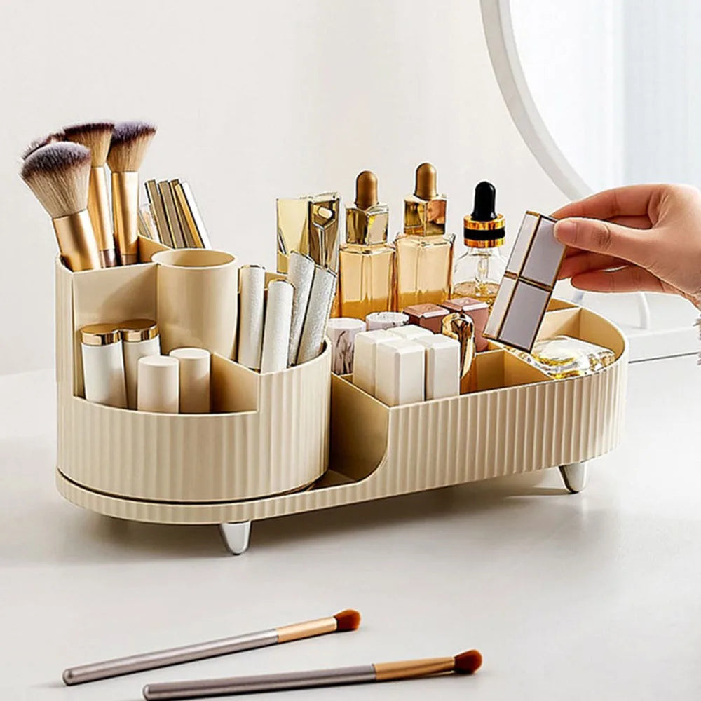 Premium Cosmetic Storage with Compact Rotating Case