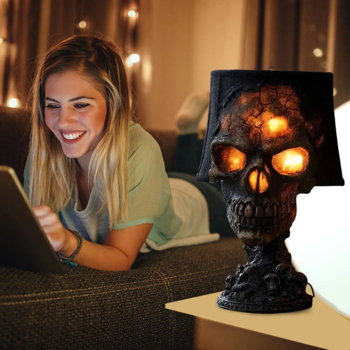 Spooky Skull Table Lamp LED Light