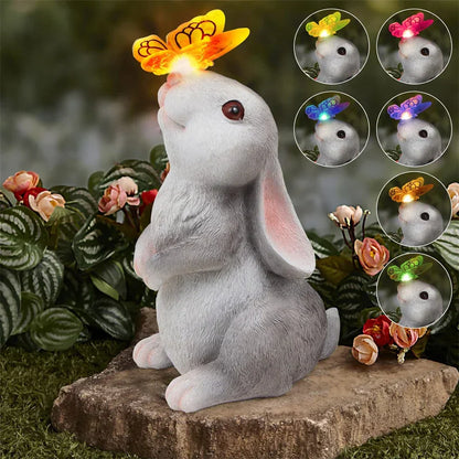 Colorful Bunny Solar Yard Lamp