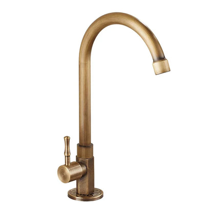 Classic Brass Swan Neck Kitchen Faucet