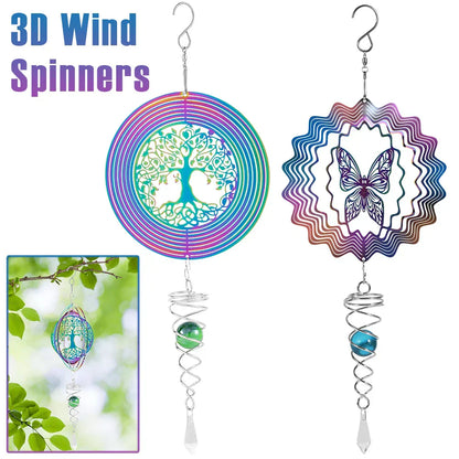 Metal Spiral Garden Wind Spinner Decoration