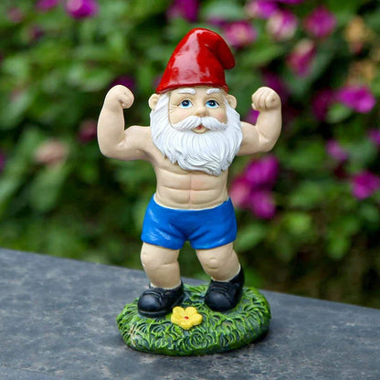 Comical Gnome Resin Statue for Outdoor Decor