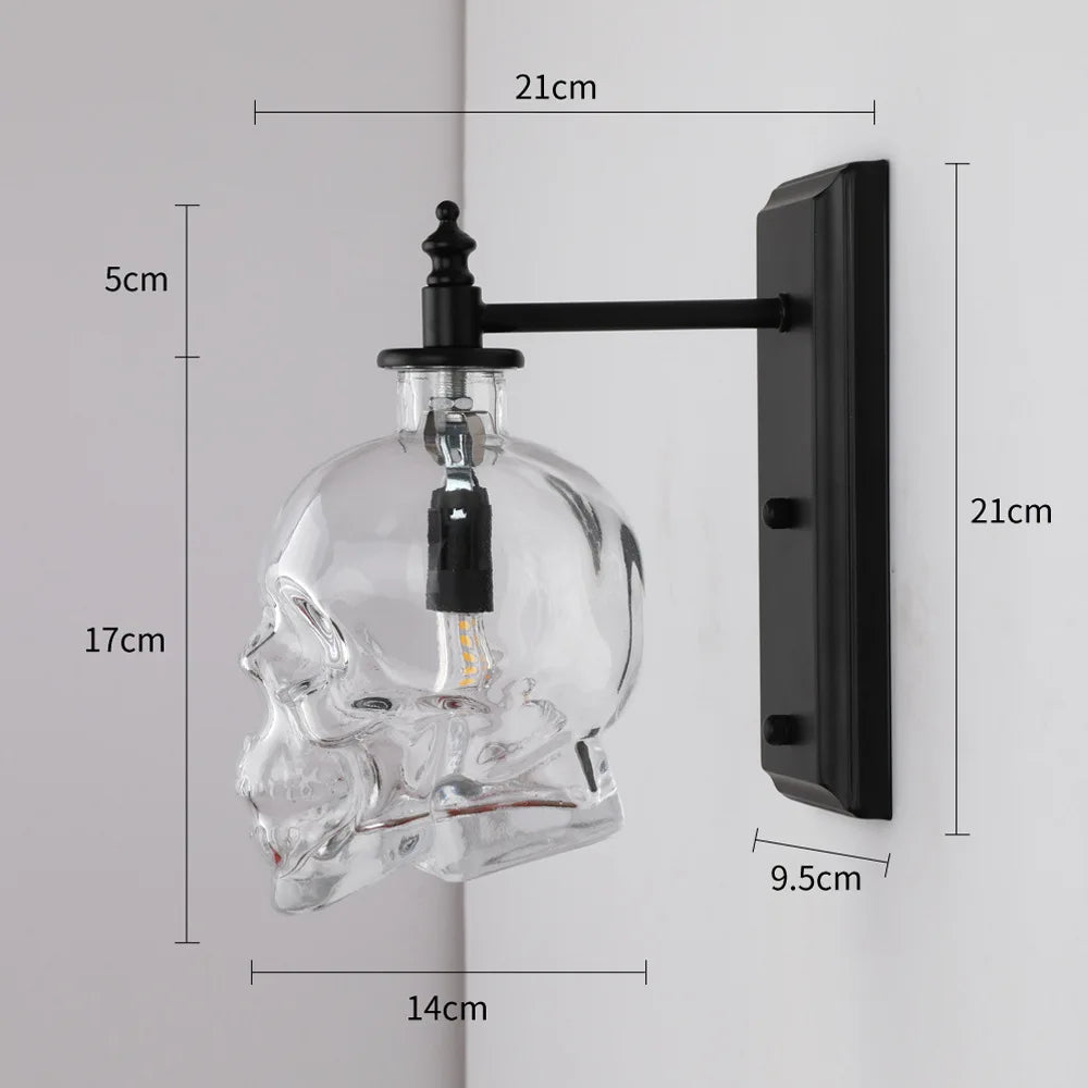 Dark Skull Vintage Glass Table Lamp - Yeezlab
