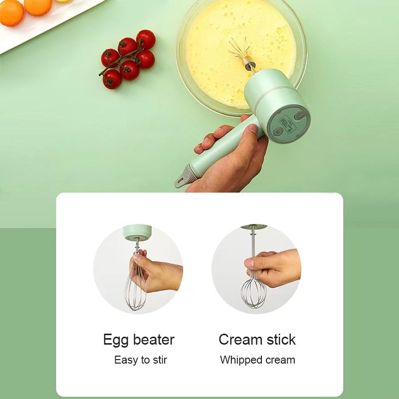 Portable 2 in 1 Electric Milk Frother Mixer