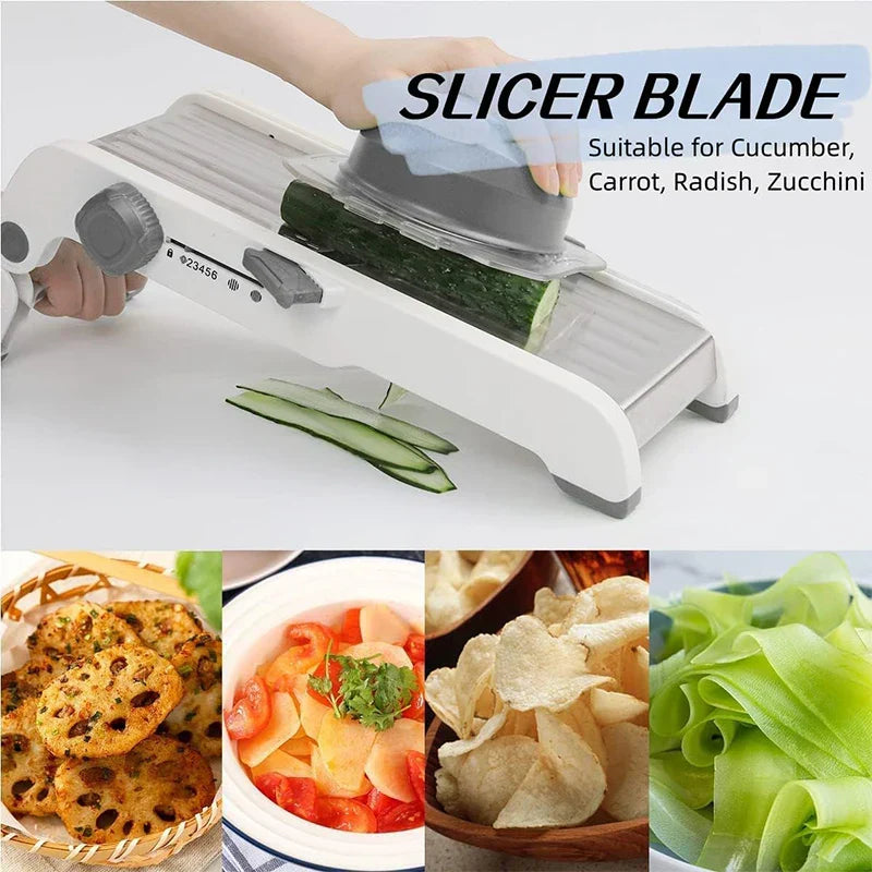 Easy Use 18-in-1 Veggie Slicer with Sharp Steel Blades