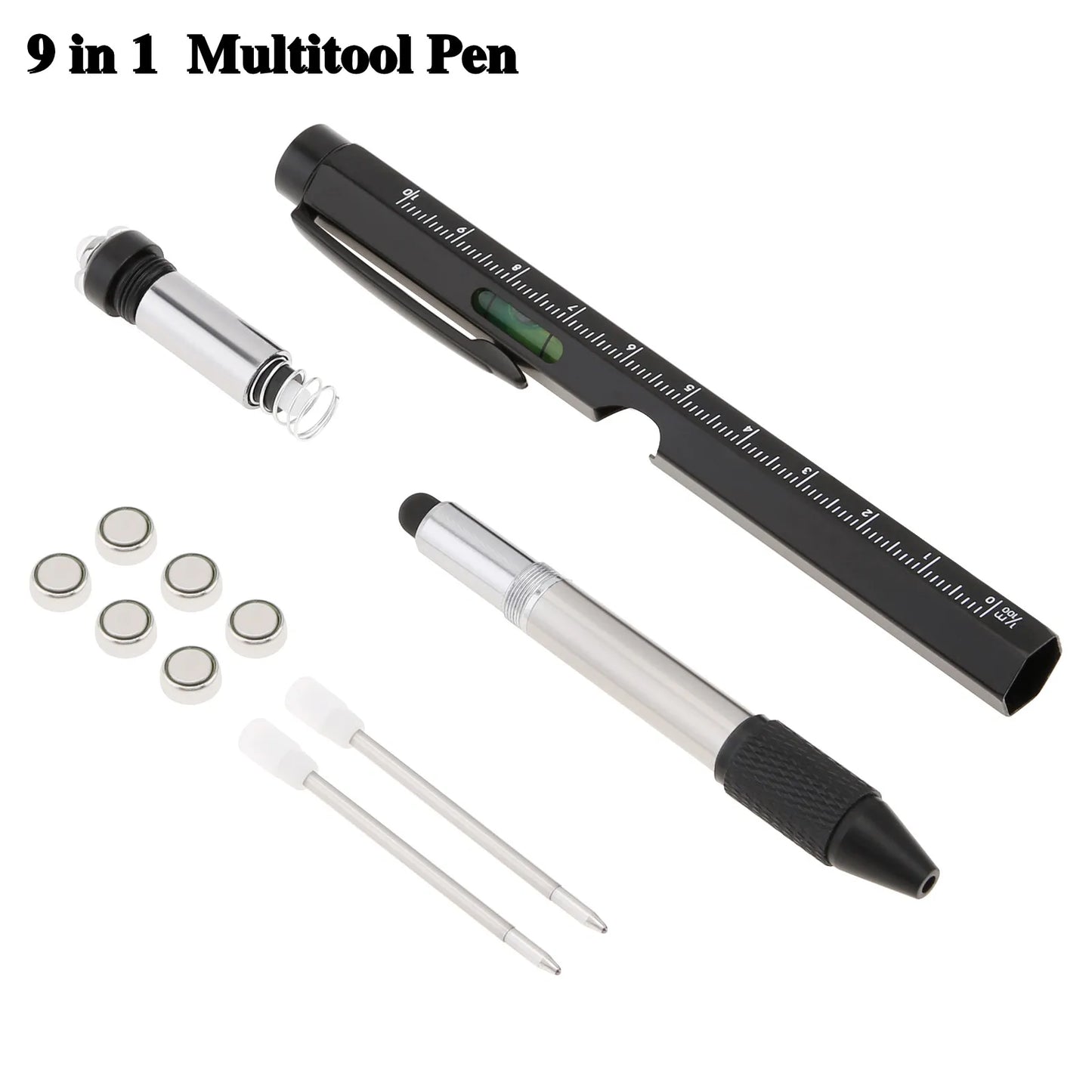 9in1 Multi Tool Stainless Steel Pocket Pen