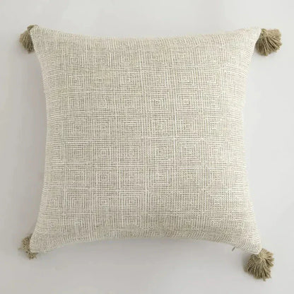 Stylish Home Cushion Cover with Decorative Tassels