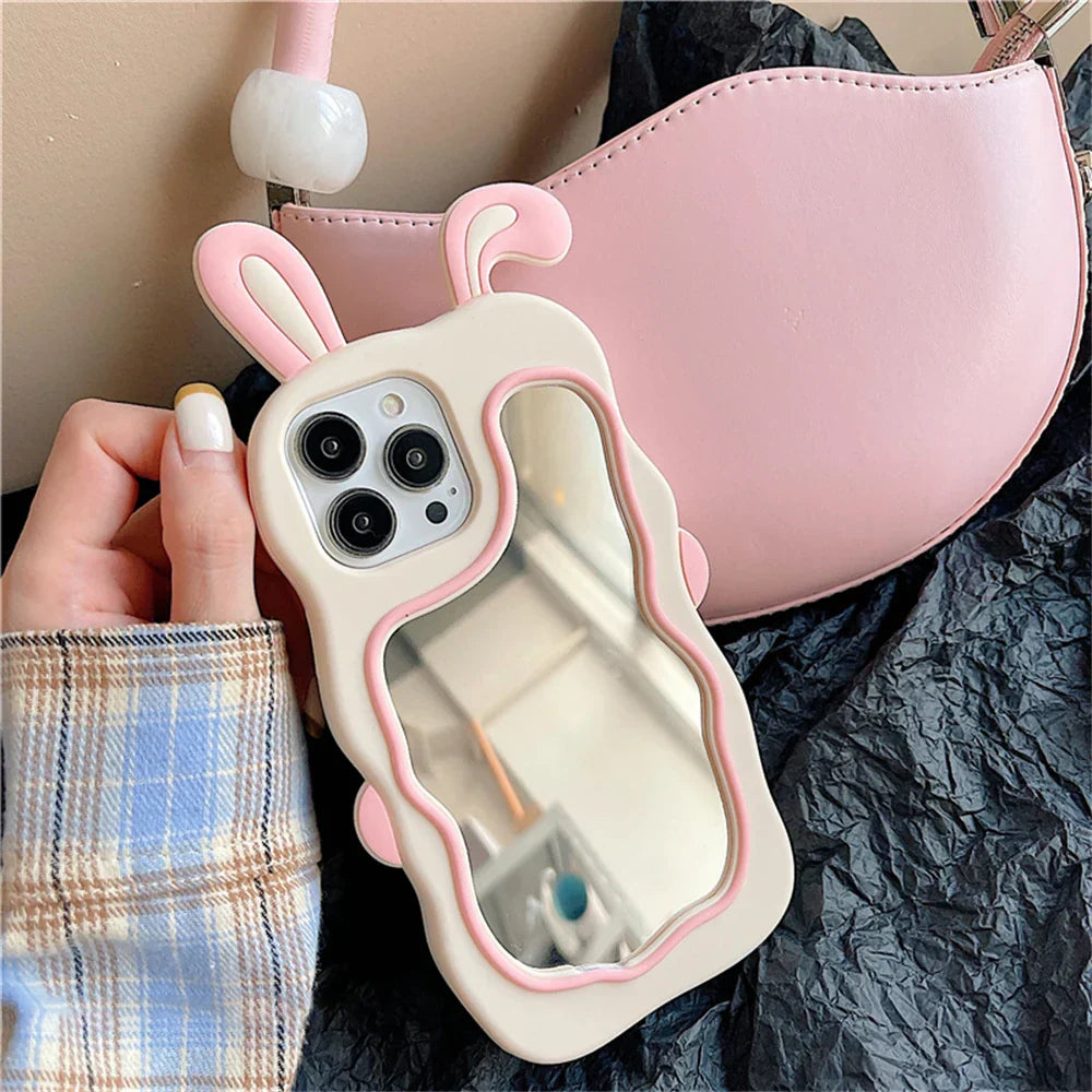 Fun Cartoon Phone Case with Mirror