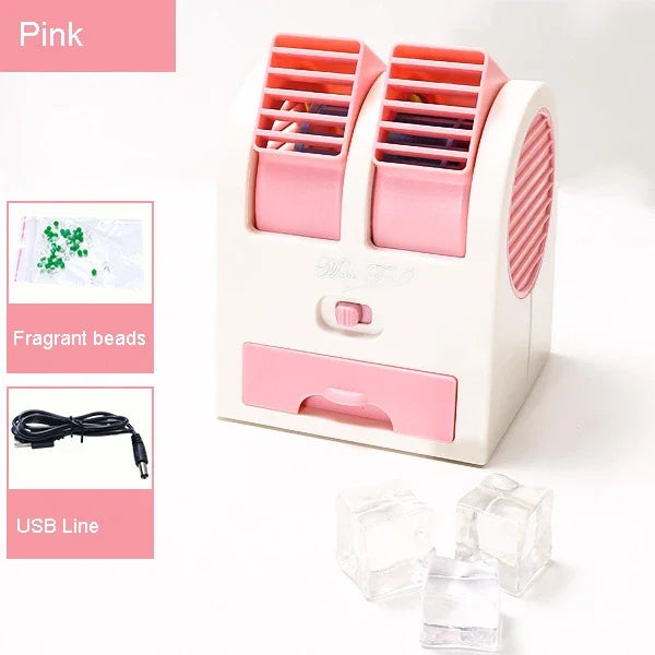 Compact Dual USB Cooling Desk Fan Humidifier - Yeezlab