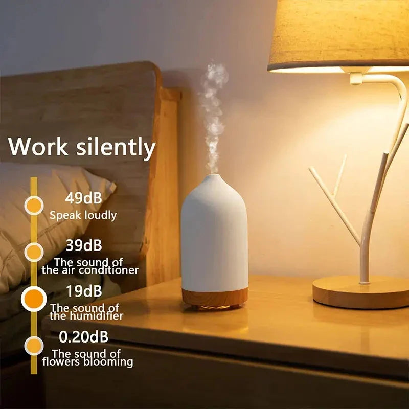 Ceramic Essential Oil Diffuser with 7 Color LEDs
