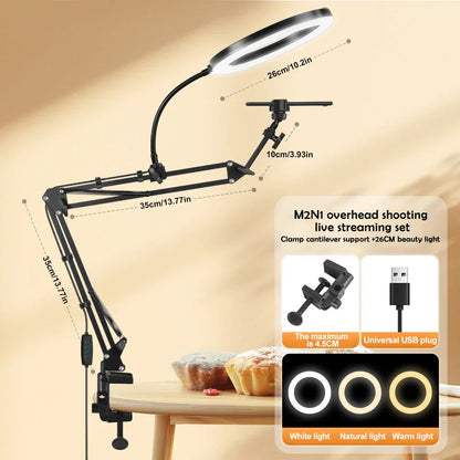Portable LED Ring Light with Phone Mount