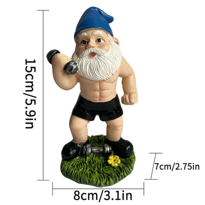 Comical Gnome Resin Statue for Outdoor Decor