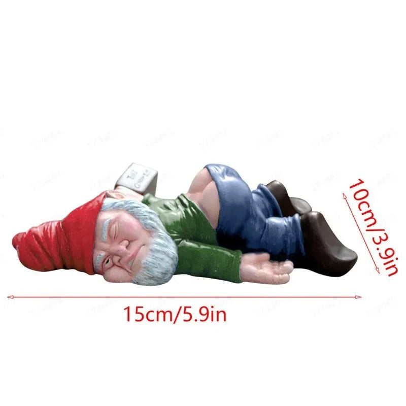 Funny Drunk Garden Gnome Outdoor Decor Statue