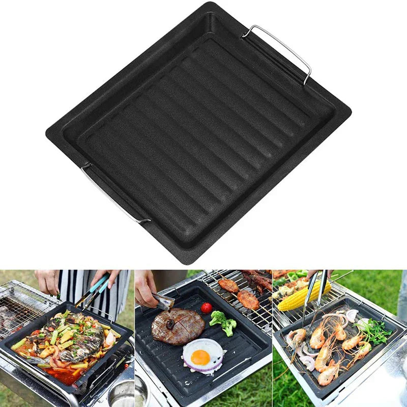 Large Reversible Cast Iron Grill Pan for BBQ & Stove - Yeezlab