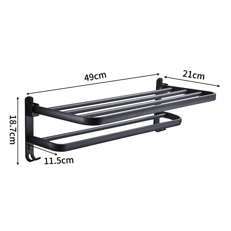 Compact Folding Aluminum Towel Stand