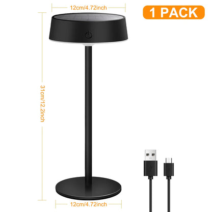 Rechargeable Solar Table Lamp LED, Waterproof and Dimmable
