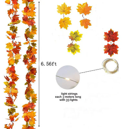 Fall Artificial Maple Leaf Home Decor Garland