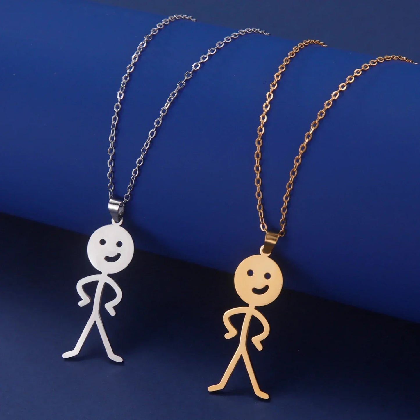 Fun Edgy Middle Finger Stick Figure Necklace