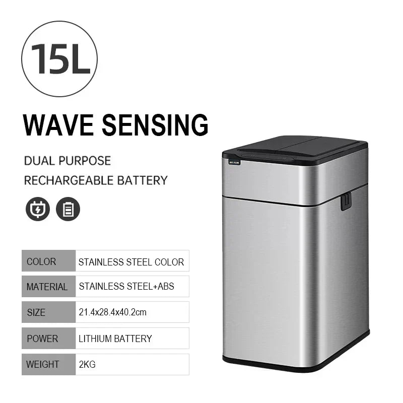 Touchless Stainless Steel Sensor Trash Can