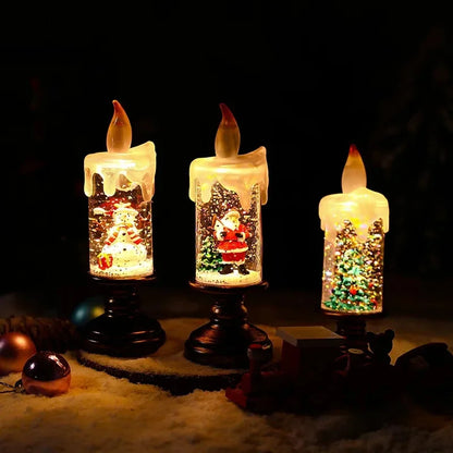Frosted Glass Holiday Candle Lamp