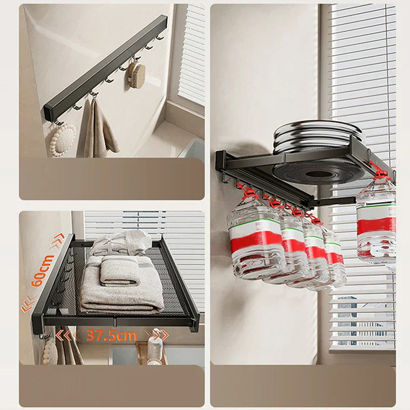 Space Saving Compact Towel Storage Rack Organizer